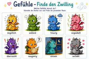 Vorschau - Spiele - Gefühlsdrachen Spiel Finde den Zwilling - Seite 1