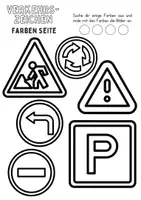 Vorschau - Arbeitsblätter - Materialpaket - Verkehrsschilder / Verkehrszeichen Malen - DaZ/DaF/Kunst/Deutsch/Sachunterricht - Seite 2