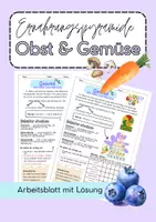 Vorschau - Arbeitsblätter - Ernährungspyramide Obst und Gemüse - Deckblatt