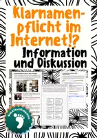 Vorschau - Unterrichtsreihen - Klarnamenpflicht im Internet: Information und Diskussion - Deckblatt