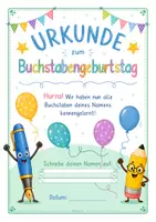 Vorschau - Anderer Materialtyp - Urkunde Buchstabengeburtstag - Seite 1
