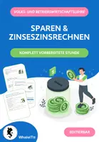 Vorschau - Arbeitsblätter - Sparen & Zinseszinsrechnen – Komplette Unterrichtsstunde - Deckblatt