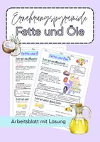 Vorschau - Arbeitsblätter - Ernährungspyramide Fette und Öle - Deckblatt