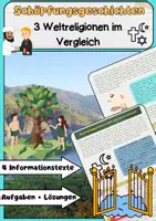 Vorschau - Arbeitsblätter - Schöpfungsgeschichten Weltreligionen im Vergleich - Deckblatt
