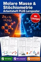 Vorschau - Arbeitsblätter - Molare Masse & Stöchiometrie Arbeitsheft PLUS Lernposter - Deckblatt