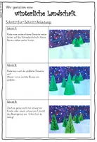 Vorschau - Mal- und Bastelvorlagen - Winterliche Landschaft: Schritt-für-Schritt Anleitung - Seite 3