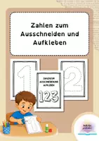 Vorschau - Arbeitsblätter - Zahlen zum Ausschneiden und Aufkleben - Deckblatt