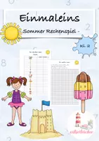 Vorschau - Arbeitsblätter - Einmaleins Rechenspiel Sommer Klasse 2/3 - Deckblatt