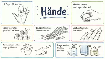 Vorschau - Arbeitsblätter - Arbeitsblätter zum Thema "Hand" + Lösung & MP3 + Infografik - Seite 1