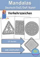 Vorschau - Arbeitsblätter - Mandalas Thema Verkehrsschilder / Verkehrszeichen - Grundschule - Bastelvorlagen - Deckblatt
