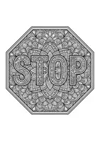 Vorschau - Arbeitsblätter - Mandalas Thema Verkehrsschilder / Verkehrszeichen - Grundschule - Bastelvorlagen - Seite 1