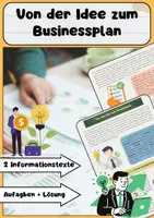 Vorschau - Arbeitsblätter - Von der Idee zum Businessplan: Unternehmsngründung - Deckblatt