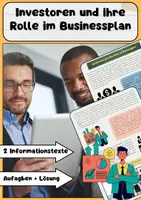 Vorschau - Arbeitsblätter - Investoren und ihre Rolle im Businessplan - Deckblatt