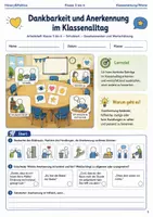 Vorschau - Arbeitsblätter - Dankbarkeit und Anerkennung im Klassenalltag Arbeitsheft Klasse 5 bis 6 Schulstart Gesehenwerden und Wertschätzung - Deckblatt