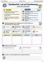 Vorschau - Arbeitsblätter - Dankbarkeit und Anerkennung im Klassenalltag Arbeitsheft Klasse 5 bis 6 Schulstart Gesehenwerden und Wertschätzung - Seite 1