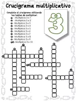 Vista previa - Hojas de trabajo - CRUSIGRAMA DE TABLAS DE MULTIPLICAR - página 1