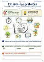 Vorschau - Arbeitsblätter - Klassenlogo gestalten Arbeitsheft Klasse 5 bis 6 Schulstart Symbole Zugehörigkeit und Klassengemeinschaft - Deckblatt