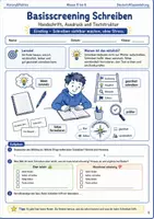 Vorschau - Arbeitsblätter - Basisscreening Schreiben Arbeitsheft Klasse 5 bis 6 Schulstart Handschrift Ausdruck und Textstruktur - Deckblatt