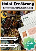 Vorschau - Arbeitsblätter - Halal Ernährung: Islam, Essen & Regeln - Deckblatt