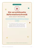 Vorschau - Arbeitsblätter - Reformationstag Escape Room Deutsch Klasse 5–6 – Die verschlüsselte Reformationschronik | Grammatik 3-fach differenziert - Seite 1