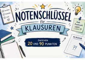 Vorschau - Klassenarbeiten - Notenschlüssel 20 bis 90 Punkten - Deckblatt