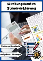 Vorschau - Arbeitsblätter - Werbungskosten Steuererklärung einfach erklärt - Deckblatt