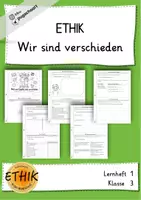 Vorschau - Arbeitsblätter - Ethik - Wir sind verschieden Klasse 3 - LH1 Werterziehung - Deckblatt