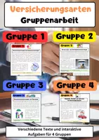 Vorschau - Arbeitsblätter - Versicherungsarten Gruppenarbeit: Pflichtversicherungen, Sozialversicherung & Krankenversicherung - Deckblatt