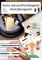 Vorschau - Arbeitsblätter - Rechtsfähigkeit und Geschäftsfähigkeit Materialpaket - Seite 1
