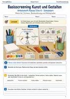 Vorschau - Arbeitsblätter - Basisscreening Kunst und Gestalten Arbeitsheft Klasse 5 bis 6 - Deckblatt