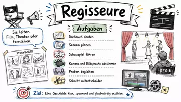 Vorschau - Arbeitsblätter - AB mit Fragen zum Thema "Regisseurinnen und Regisseure" + Lösungsblatt + Infografik - Seite 1