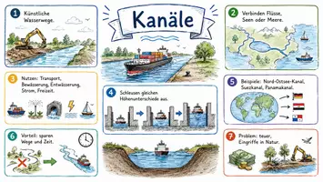 Vorschau - Arbeitsblätter - Arbeitsblätter "Kanal" + Lösung & MP3 + Mindmap + Infografik - Seite 1
