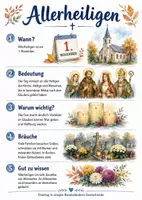 Vorschau - Arbeitsblätter - Lernposter + Arbeitsblatt "Allerheiligen" + Onlineübung & MP3 + Mindmap + Infografik - Deckblatt