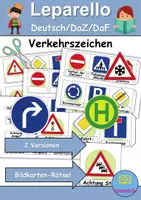 Vorschau - Arbeitsblätter - Materialpaket - Schneiden Verkehrsschilder / Verkehrszeichen - Feinmotorik - Wortschatz - Seite 1