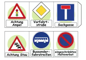 Vorschau - Arbeitsblätter - Materialpaket - Schneiden Verkehrsschilder / Verkehrszeichen - Feinmotorik - Wortschatz - Seite 3