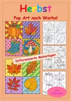 Vorschau - Arbeitsblätter - Herbst in Pop Art – Kreative Ausmalbilder im Warhol-Stil - Deckblatt