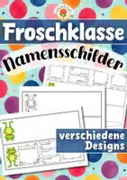Vorschau - Mal- und Bastelvorlagen - Froschklasse - Namensschilder (Klassentier) - Deckblatt