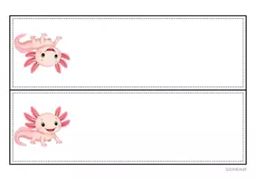 Vorschau - Mal- und Bastelvorlagen - Axolotlklasse - Namensschilder (Klassentier) - Seite 2
