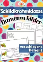 Vorschau - Mal- und Bastelvorlagen - Schildkrötenklasse - Namensschilder (Schulstart) - Deckblatt