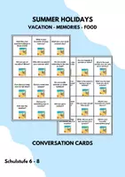 Vorschau - Spiele - Conversation Cards Summer Holidays / Past Simple - Deckblatt