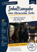 Vorschau - Arbeitsblätter - Selbstlerneinheit/Wiederholung: Inhaltsangabe eines literarischen Textes inklusive Kurzgeschichte (Text) - Deckblatt