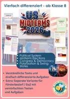 Vorschau - Arbeitsblätter - Midterms USA - vierfach differenziert inkl. unabhängiger Förderversion - Deckblatt