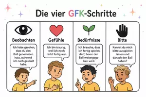 Vorschau - Stationenlernen - 5 Marerialien: Gewaltfreie Kommunikation für Grundschule. Mit Stundenentwurf/Quiz/Bastelanleitung. - Seite 3