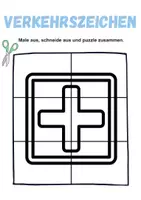 Vorschau - Mal- und Bastelvorlagen - Ausschneiden und kleben Verkehrsschilder / Verkehrszeichen - Wortschatz basteln Feinmotorik (Grundschule) - Seite 3