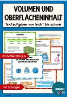 Vorschau - Fördermaterial/Inklusion - Volumen und Oberflächeninhalt von geometrischen Körpern, Textaufgaben, Anwendungsaufgaben - Deckblatt