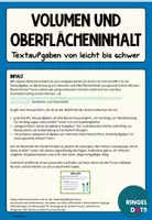 Vorschau - Fördermaterial/Inklusion - Volumen und Oberflächeninhalt von geometrischen Körpern, Textaufgaben, Anwendungsaufgaben - Seite 1