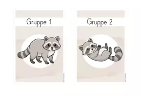 Vorschau - Stationenlernen - Gruppentisch-Aufsteller Waschbär | Schilder Stationenarbeit Waschbärklasse - Seite 3