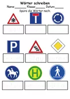 Vorschau - Arbeitsblätter - Verkehrsschilder / Verkehrszeichen: Wörter und Sätze schreiben und Silben DaZ/DaF / Deutsch - Seite 2