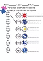 Vorschau - Arbeitsblätter - Verkehrsschilder / Verkehrszeichen: Silben • Wortschatz (DaZ/DaF / Deutsch) - Seite 3