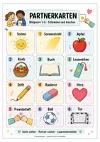 Vorschau - Spiele - Partnerkarten Bildpaare: Gruppenbildung in der Grundschule - Deckblatt